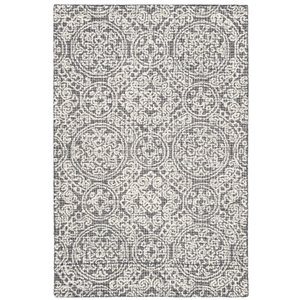 Tapis décoratif rectangulaire Abstract de Safavieh, fait à la main, 4 pi x 6 pi, gris/ivoire