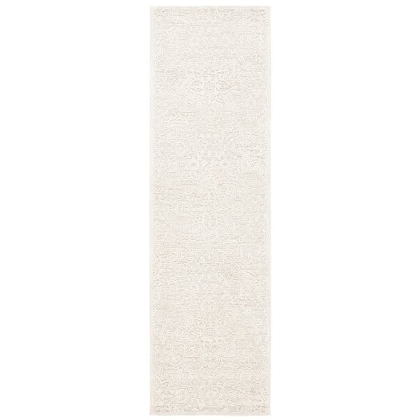 Tapis de couloir rectangulaire Abstract de Safavieh, fait à la main, 2,3 pi x 8 pi, ivoire/beige