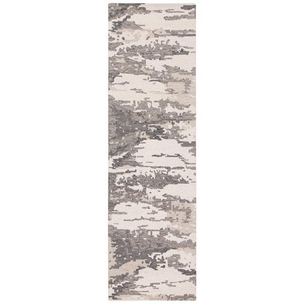 Safavieh Abstract Rectangular Runner - Handcrafted - 2.3-ft x 8-ft - Charcoal/Ivory