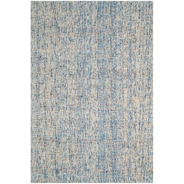 Tapis décoratif rectangulaire Abstract de Safavieh, fait à la main, 6 pi x 9 pi, bleu foncé/rouille