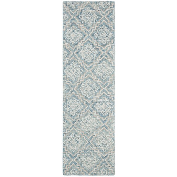 Safavieh Abstract Rectangular Runner - Handcrafted - 2.3-ft x 10-ft - Blue/Grey