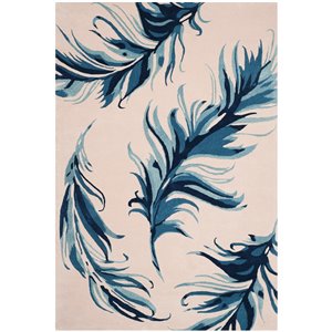 Tapis décoratif rectangulaire Allure de Safavieh, fait à la main, 5 pi x 8 pi, beige/bleu