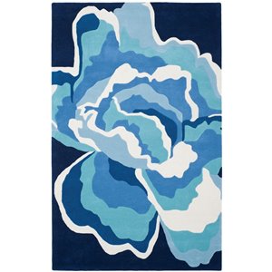 Tapis décoratif rectangulaire Allure de Safavieh, fait à la main, 5 pi x 8 pi, méditerranée/bleu