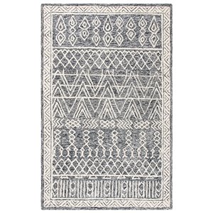 Tapis décoratif rectangulaire Abstract de Safavieh, fait à la main, 4 pi x 6 pi, noir/ivoire