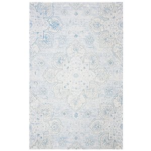Tapis décoratif rectangulaire Abstract de Safavieh, fait à la main, 4 pi x 6 pi, gris/beige