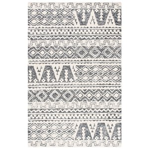 Safavieh Abstract Rectangular Area Rug - Handcrafted - 4-ft x 6-ft - Ivory/Black