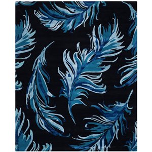 Tapis décoratif rectangulaire Allure de Safavieh, fait à la main, 8 pi x 10 pi, noir/bleu