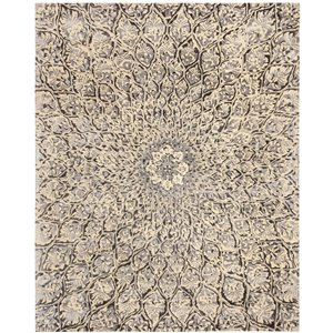Tapis décoratif rectangulaire Allure de Safavieh, fait à la main, 8 pi x 10 pi, ivoire/anthracite