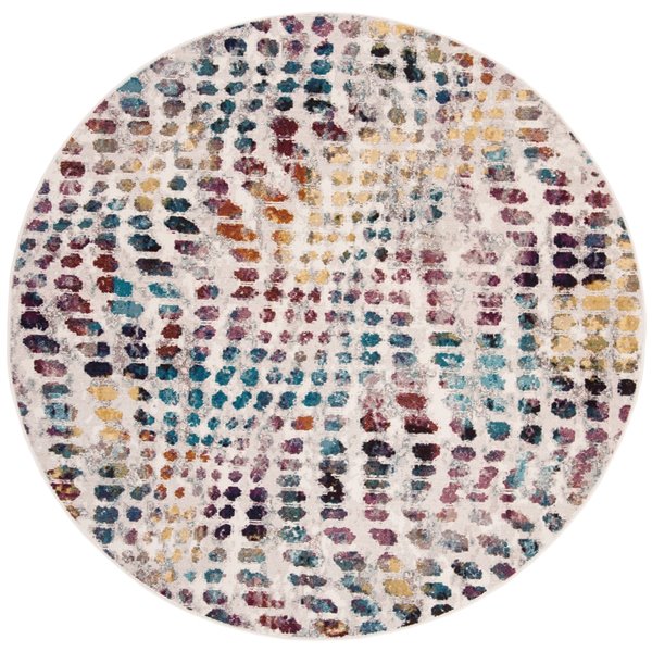 Safavieh ARA121S-6R Aria Area Rug - Round - 6-ft 5-in x 6-ft 5-in - Cream/Wine