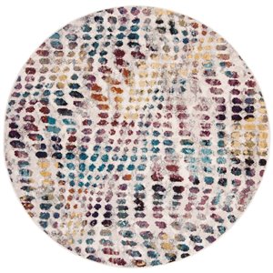 Safavieh ARA121S-6R Aria Area Rug - Round - 6-ft 5-in x 6-ft 5-in - Cream/Wine