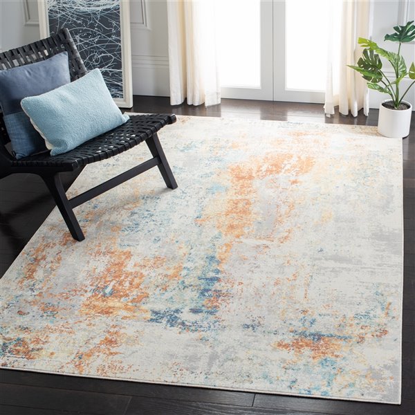 Tapis décoratif Aria ARA581P-5 de Safavieh, rectangulaire, 5 pi 3 po x 7 pi 7 po, ivoire/rouille