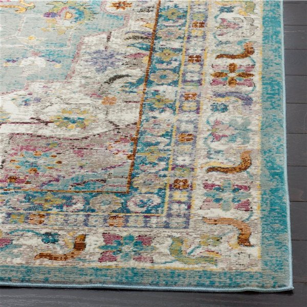 Safavieh ARA160G-3 Aria Throw Rug - Rectangular - 3-ft x 5-ft - Green/Creme