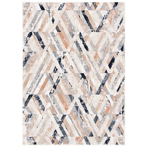 Tapis décoratif Coppertone CPN356A-8 de Safavieh, rectangulaire, 8 pi x 10 pi, ivoire/marin