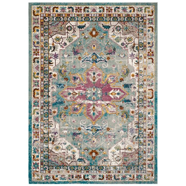 Safavieh ARA160G-4 Aria Area Rug - Rectangular - 4-ft x 6-ft - Green/Creme