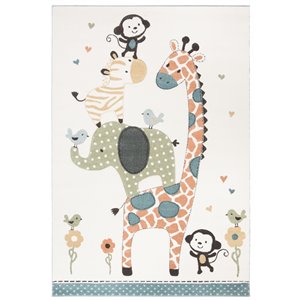 Tapis décoratif Carousel Kids CRK120A-4 de Safavieh, rectangulaire, 4 pi x 6 pi, ivoire