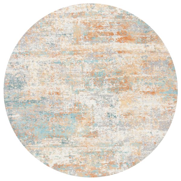 Tapis décoratif Aria ARA566J-7R de Safavieh, rond, 6 pi 7 po x 6 pi 7 po, ivoire/aqua