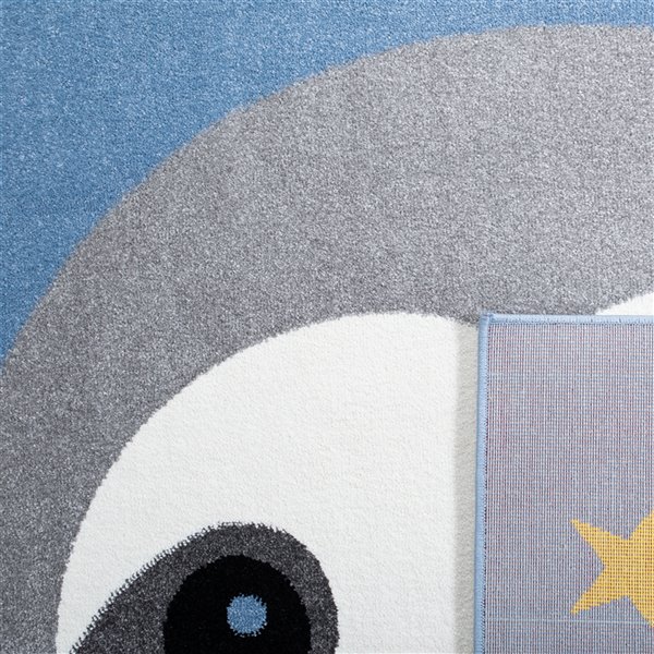 Tapis décoratif Carousel Kids CRK140M-5SQ de Safavieh, carré, 5 pi 3 po x 5 pi 3 po, bleu/gris