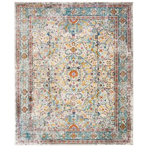 Tapis décoratif Aria ARA199C-8 de Safavieh, rectangulaire, 8 pi x 10 pi, crème/bleu