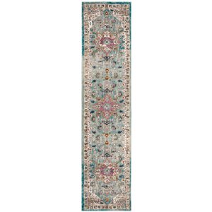 Tapis de couloir Aria ARA160G-28 de Safavieh, rectangulaire, 2 pi x 8 pi, vert/crème