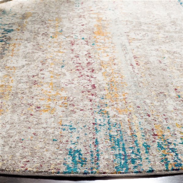 Safavieh ARA156R-6R Aria Area Rug - Round - 6-ft 5-in x 6-ft 5-in - Red/Creme