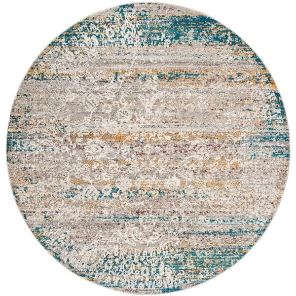 Safavieh ARA156R-6R Aria Area Rug - Round - 6-ft 5-in x 6-ft 5-in - Red/Creme