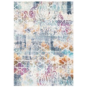 Tapis décoratif Aria ARA798F-5 de Safavieh, rectangulaire, 5 pi 1 po x 7 pi 6 po, gris/aqua