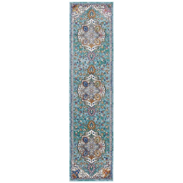 Safavieh ARA102K-28 Aria Runner - Rectangular - 2-ft x 8-ft - Turquoise/Ivory