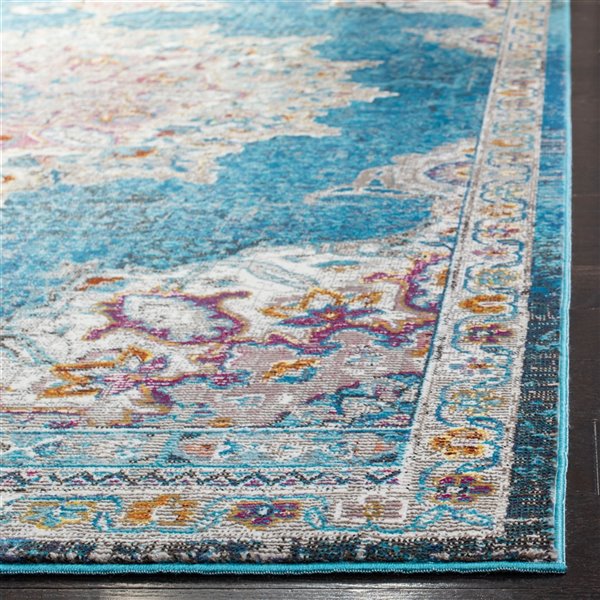 Tapis décoratif Aria ARA103N-3 de Safavieh, rectangulaire, 3 pi x 5 pi, bleu marin/ivoire