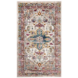 Safavieh ARA160C-3 Aria Throw Rug - Rectangular - 3-ft x 5-ft - Cream/Multi