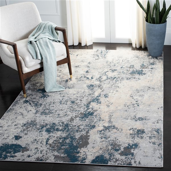 Tapis décoratif Lagoon LGN522F-5 de Safavieh, rectangulaire, 5 pi 3 po x 7 pi 7 po, gris/turquoise