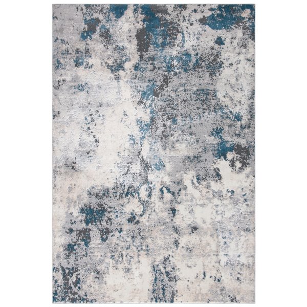 Tapis décoratif Lagoon LGN522F-5 de Safavieh, rectangulaire, 5 pi 3 po x 7 pi 7 po, gris/turquoise