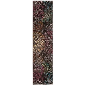 Tapis de couloir Aria ARA172W-28 de Safavieh, rectangulaire, 2 pi x 8 pi, marron/multi