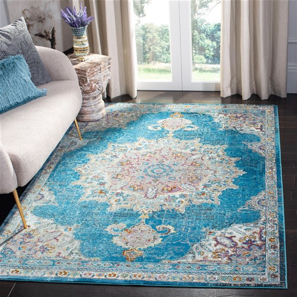 Safavieh ARA103N-6SQ Aria Area Rug - Square - 6-ft 5-in x 6-ft 5-in - Navy/Ivory