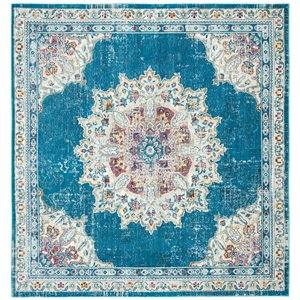 Safavieh ARA103N-6SQ Aria Area Rug - Square - 6-ft 5-in x 6-ft 5-in - Navy/Ivory