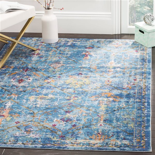 Safavieh ARA169B-6SQ Aria Area Rug - Square - 6-ft 5-in x 6-ft 5-in - Blue/Multi