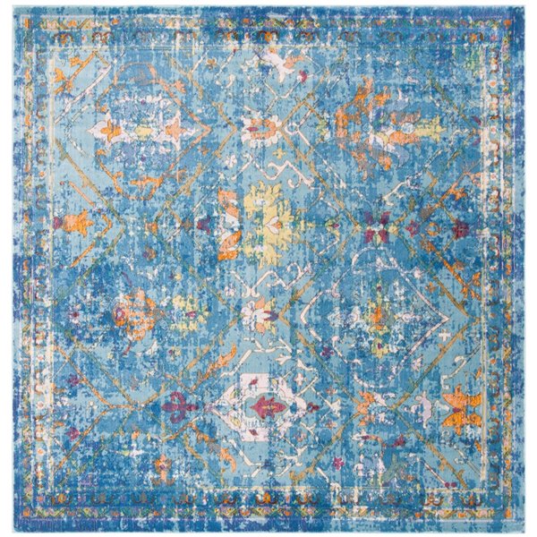 Safavieh ARA169B-6SQ Aria Area Rug - Square - 6-ft 5-in x 6-ft 5-in - Blue/Multi