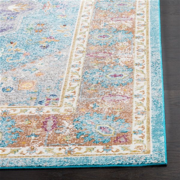 Safavieh ARA100B-8 Aria Area Rug - Rectangular - 8-ft x 10-ft - Blue/Creme