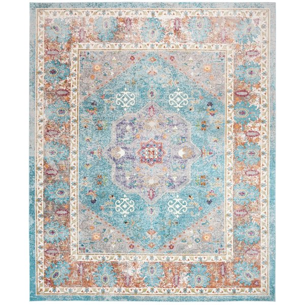 Safavieh ARA100B-8 Aria Area Rug - Rectangular - 8-ft x 10-ft - Blue/Creme