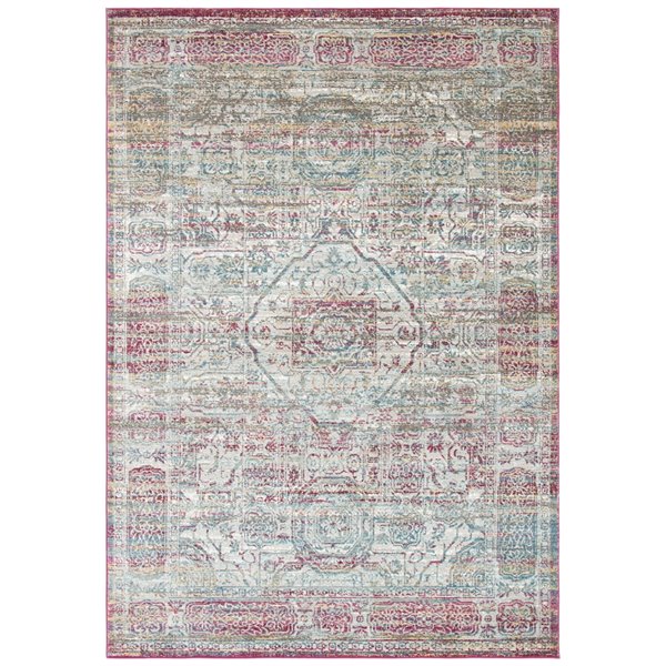 Tapis décoratif Aria ARA179R-4 de Safavieh, rectangulaire, 4 pi x 6 pi, rouge/crème