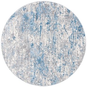 Tapis décoratif Lagoon LGN570M-7R de Safavieh, rond, 6 pi 7 po x 6 pi 7 po, ivoire/bleu