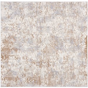 Tapis décoratif Lagoon LGN565F-7SQ de Safavieh, carré, 6 pi 7 po x 6 pi 7 po, gris/or