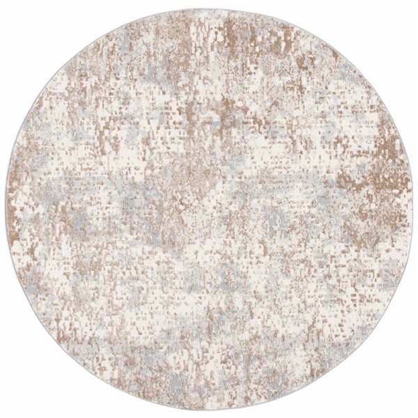 Tapis décoratif Lagoon LGN565F-7R de Safavieh, rond, 6 pi 7 po x 6 pi 7 po, gris/or