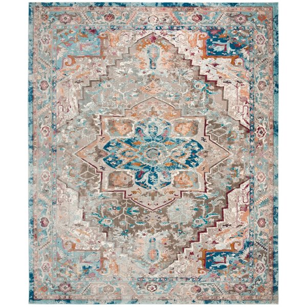 Tapis décoratif Aria ARA119E-8 de Safavieh, rectangulaire, 8 pi x 10 pi, beige/bleu