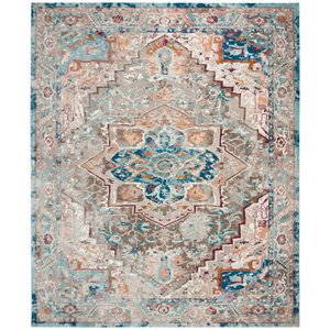 Tapis décoratif Aria ARA119E-8 de Safavieh, rectangulaire, 8 pi x 10 pi, beige/bleu