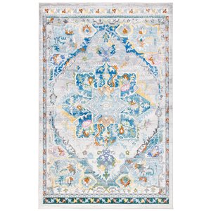 Tapis décoratif Aria ARA129F-5 de Safavieh, rectangulaire, 5 pi 1 po x 7 pi 6 po, gris/bleu