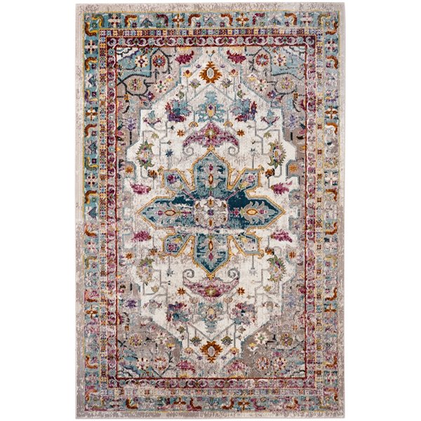 Tapis décoratif Aria ARA160C-4 de Safavieh, rectangulaire, 4 pi x 6 pi, crème/multi