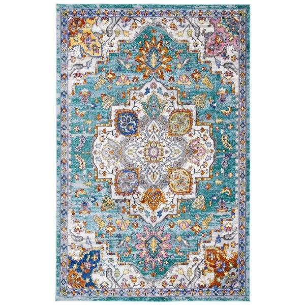 Safavieh ARA102K-4 Aria Area Rug - Rectangular - 4-ft x 6-ft - Turquoise/Ivory