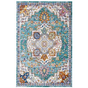 Safavieh ARA102K-4 Aria Area Rug - Rectangular - 4-ft x 6-ft - Turquoise/Ivory