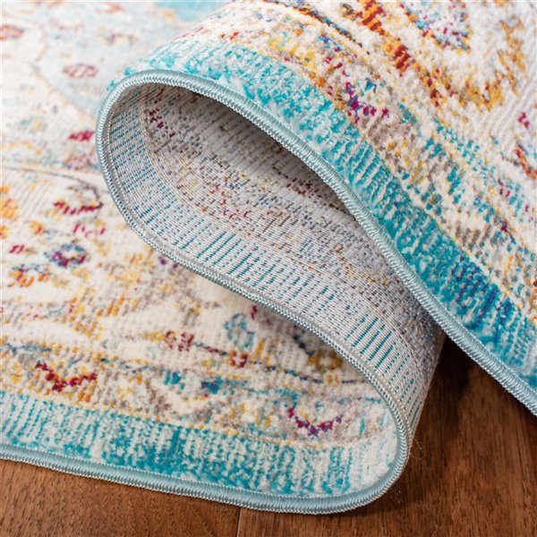 Safavieh ARA116M-28 Aria Runner - Rectangular - 2-ft x 8-ft - Ivory/Navy