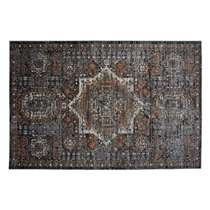Tapis Bridgeport de la Collection Bourbon Street, 5 pi x 8 pi, gris